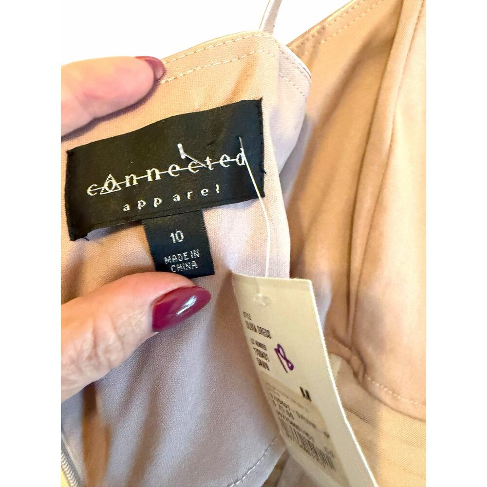 NWT Champagne Sparkly Connected Dawn Oliva Cocktail Dress - Size 10 - Picture 2 of 13